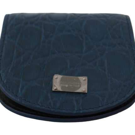 Dolce & Gabbana Blue Leather Holder Pocket Condom Case