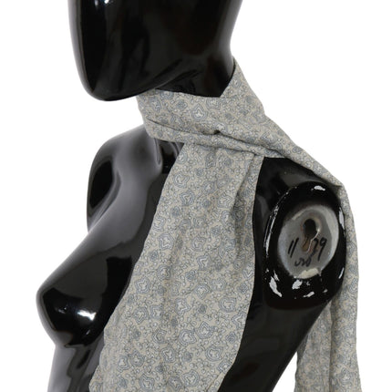 Ermanno Scervino Cotton Beige Blue Fantasy Print Scarf
