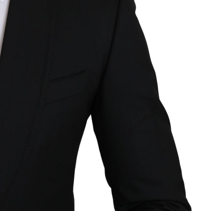 Dolce & Gabbana Black Single Breasted Formal Wool Blazer