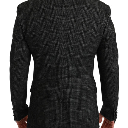 Dolce & Gabbana Gray Plaid Check Slim Fit Jacket Blazer