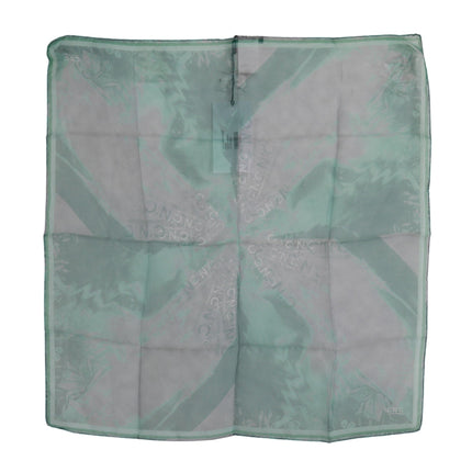 Costume National Green Silk Shawl Foulard Wrap Scarf