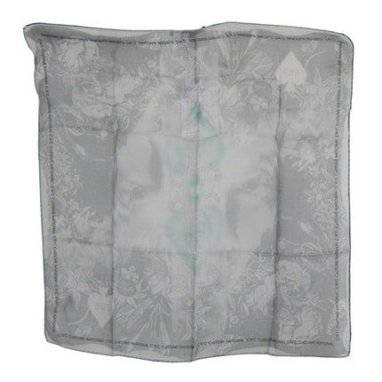 Costume National Gray Silk Shawl Foulard Wrap Scarf