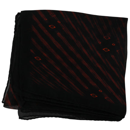 Costume National Black Orange 100% Silk Branded Scarf