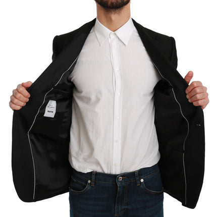 Dolce & Gabbana Black Slim Fit Coat Jacket MARTINI Blazer