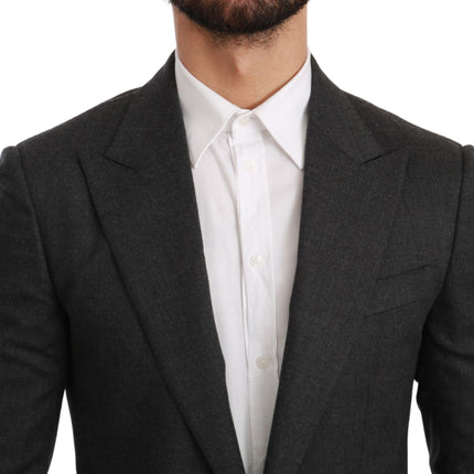 Dolce & Gabbana Gray NAPOLI Slim Fit Jacket Wool Blazer