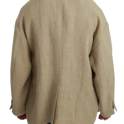 Dolce & Gabbana Beige Jacket Coat 100% Jute Blazer Coat