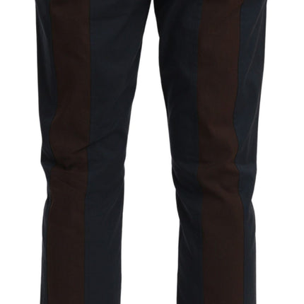Dolce & Gabbana Brown Stripes Cropped Trousers Pants