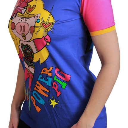 Dolce & Gabbana Purple PIG SUPERGIRL Top Cotton T-shirt
