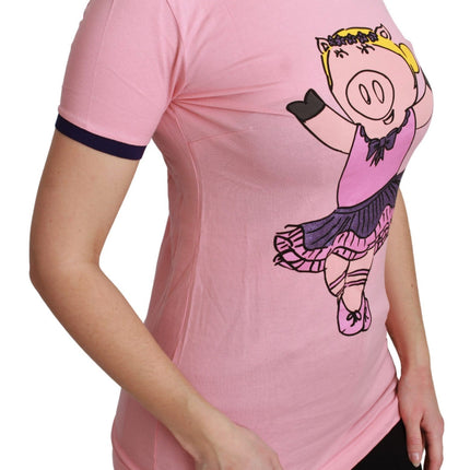 Dolce & Gabbana Pink YEAR OF THE PIG Top Cotton T-shirt