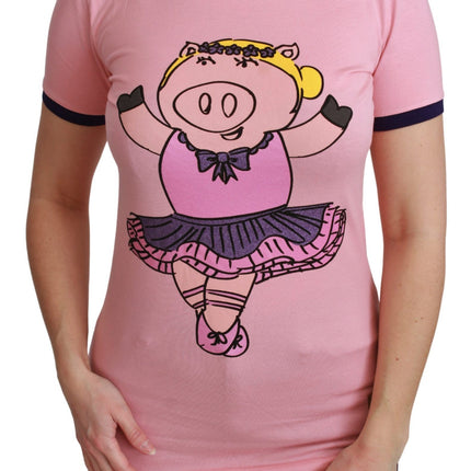 Dolce & Gabbana Pink YEAR OF THE PIG Top Cotton T-shirt