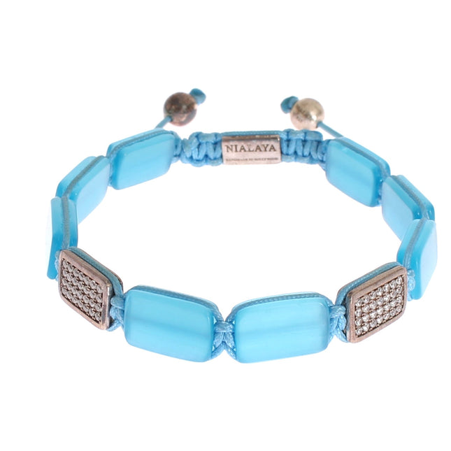 Nialaya CZ Opal 925 Silver Bracelet
