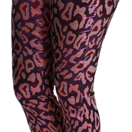 Dolce & Gabbana Multicolor Patterned Cropped High Waist Pants