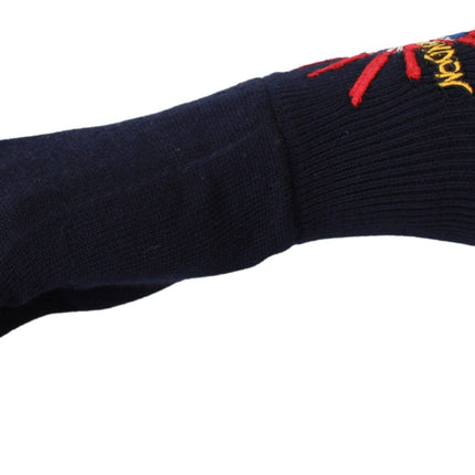 Dolce & Gabbana Blue #DGLovesLondon Embroidered Wool Gloves