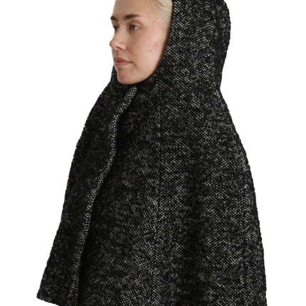 Dolce & Gabbana Gray Tweet Wool Kaftan Jacket Coat Top