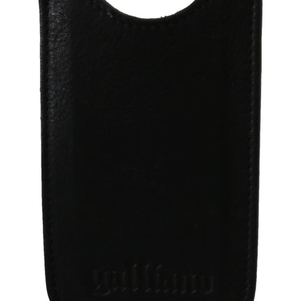 John Galliano Black Leather Multifunctional Men ID Bill Card Holder Wallet