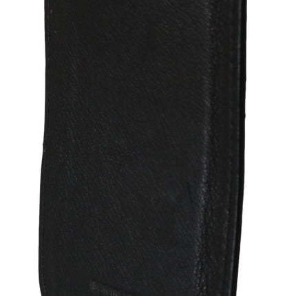 John Galliano Black Leather Multifunctional Men ID Bill Card Holder Wallet