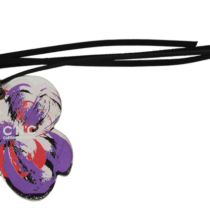 Costume National White Leather Butterfly Logo Keyring C'N'C Keychain