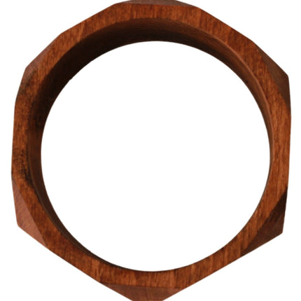 Costume National Brown Wooden Branded Bracelet