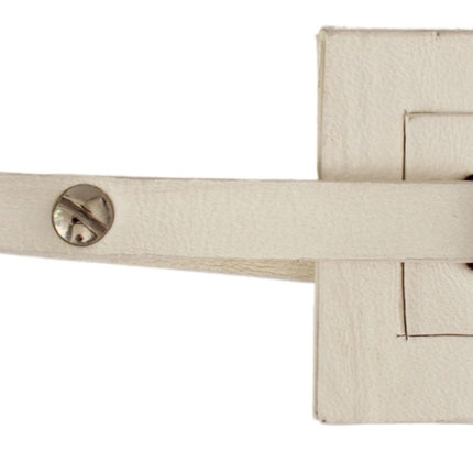 GF Ferre Beige Luggage Tag Branded Leather Patterned Keychain