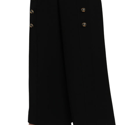 Dolce & Gabbana Black High Waist Wide Leg Cropped Pants