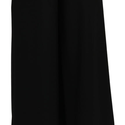 Dolce & Gabbana Black High Waist Wide Leg Cropped Pants