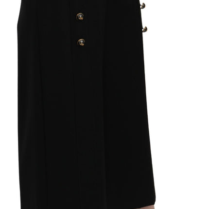 Dolce & Gabbana Black High Waist Wide Leg Cropped Pants