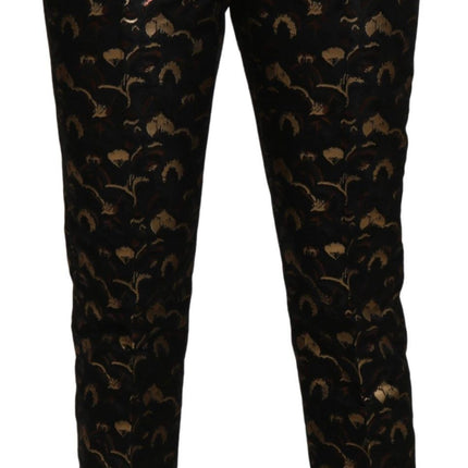 Dolce & Gabbana Black Gold Brocade High Waist Pants