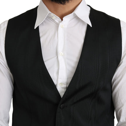 Dolce & Gabbana Gray 100% Silk Formal Coat Vest
