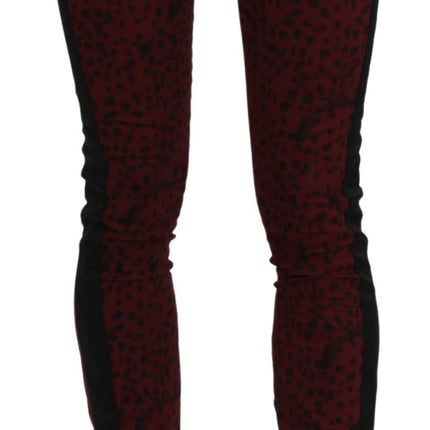 Costume National Dark Red Mid Waist Slim Fit Cotton Jeans