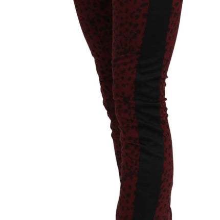 Costume National Dark Red Mid Waist Slim Fit Cotton Jeans
