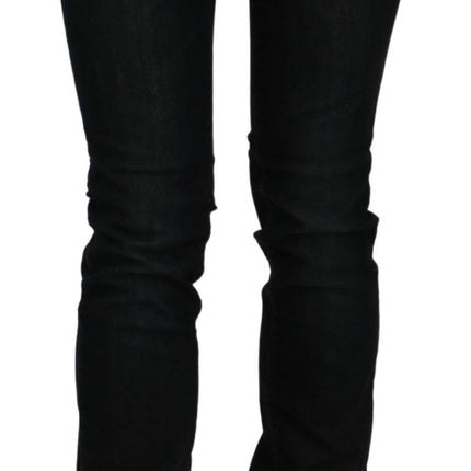 Costume National Black Mid Waist Skinny Denim Cotton Jeans