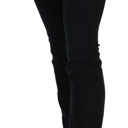 Costume National Black Low Waist Skinny Denim Cotton Jeans