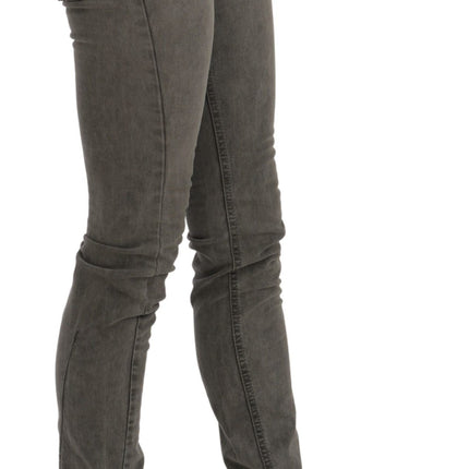 Costume National Gray Low Waist Skinny Denim Cotton Jeans