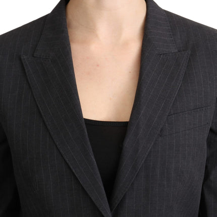 Dolce & Gabbana Gray Single Breasted Blazer Cotton Jacket