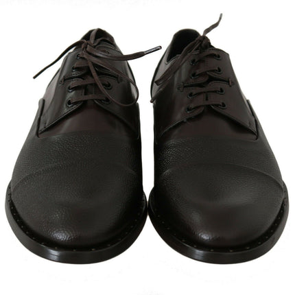 Dolce & Gabbana Brown Leather Laceups Dress Mens Shoes