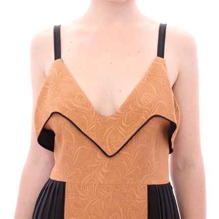 FILOS Black Bronze Silk Sleeveless Above Sheath Dress