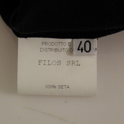 FILOS Black Bronze Silk Sleeveless Above Sheath Dress