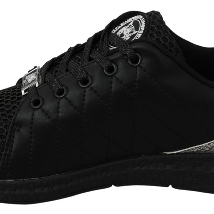 Philipp Plein Black Casual Running Sneakers Shoes