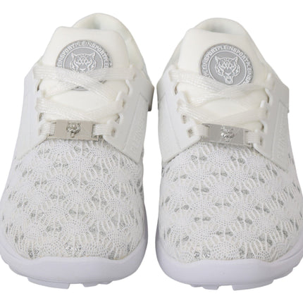 Philipp Plein White Polyester Casual Sneakers Shoes