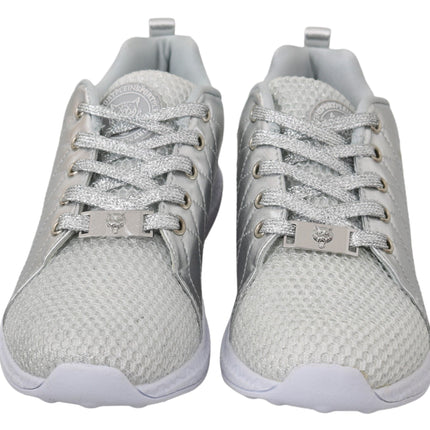 Philipp Plein Gisella Silver Polyester Sneakers Shoes