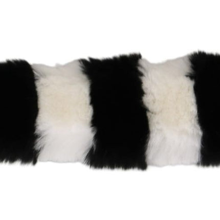 Dolce & Gabbana Black White Lapin Fur Accessory Shoulder Strap