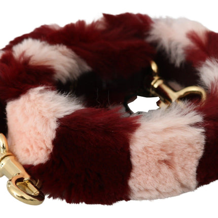 Dolce & Gabbana Pink Red Lapin Fur Accessory Shoulder Strap