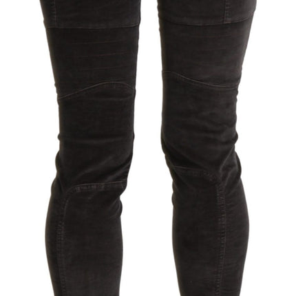 Ermanno Scervino Brown Velvet Capri Cropped Cotton Pants