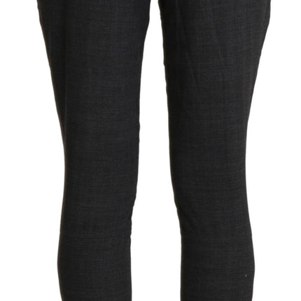 Ermanno Scervino Gray High Waist Capri Cropped Cotton Pants