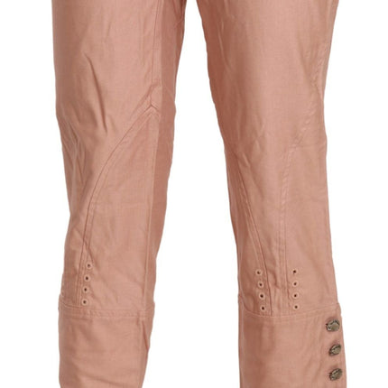 Ermanno Scervino Cotton Pink High Waist Cropped Trouser Pants