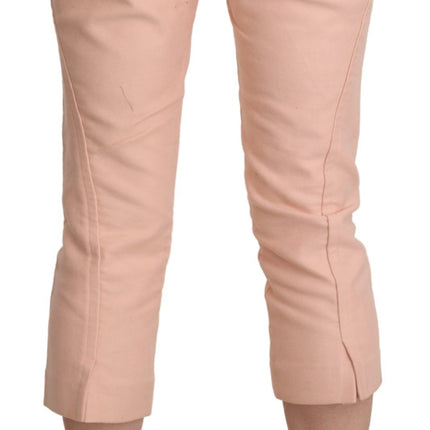 Ermanno Scervino Pink Low Waist Skinny Cropped Capri Pants
