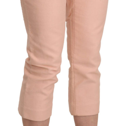 Ermanno Scervino Pink Low Waist Skinny Cropped Capri Pants