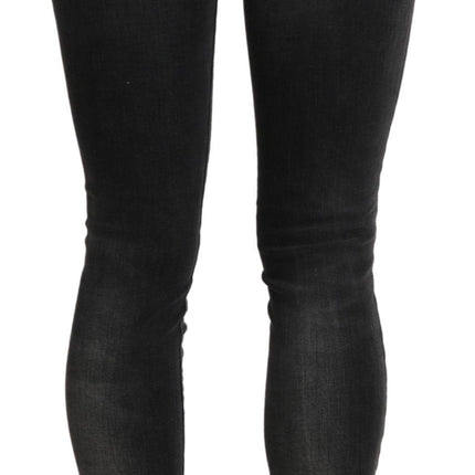 Acht Black Gray Washed Skinny Trouser Cotton Jeans