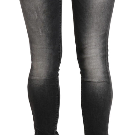 Acht Black Gray Washed Skinny Trouser Cotton Jeans