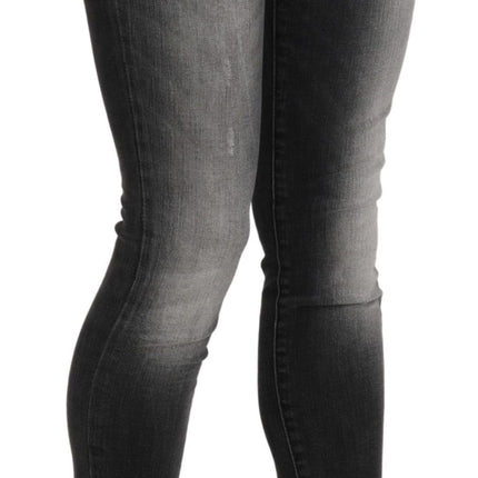 Acht Black Gray Washed Skinny Trouser Cotton Jeans